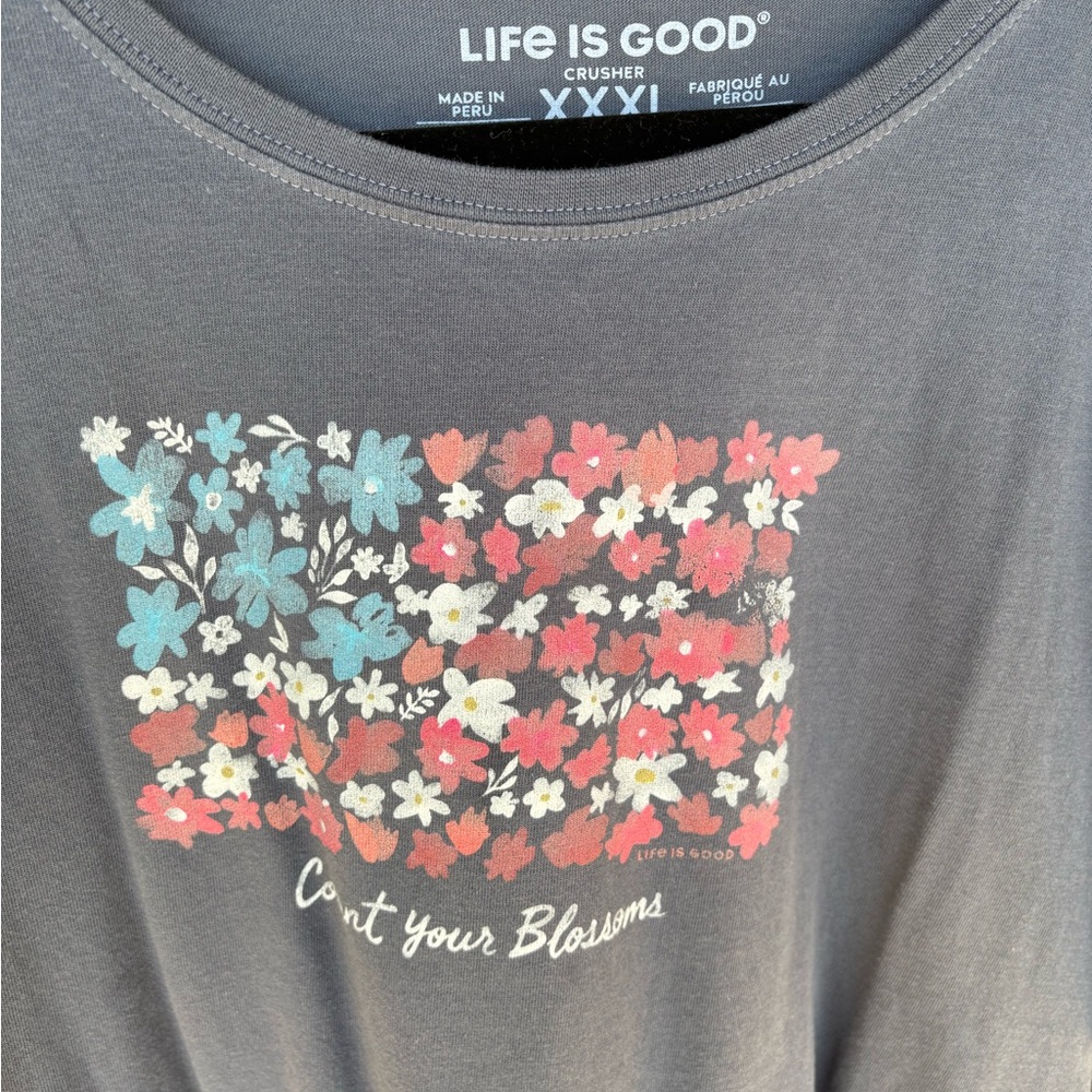 Life Is Good Crusher Tee with Floral Design
